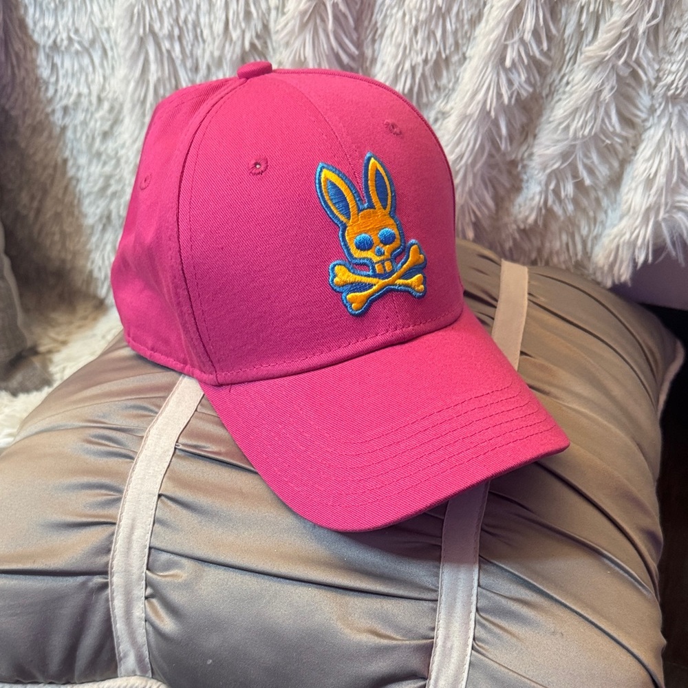 Psycho Bunny Pink Cap with Blue Logo